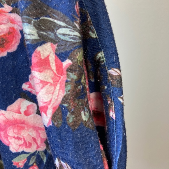 Blue Dress with pink floral design - Picture 6 of 7